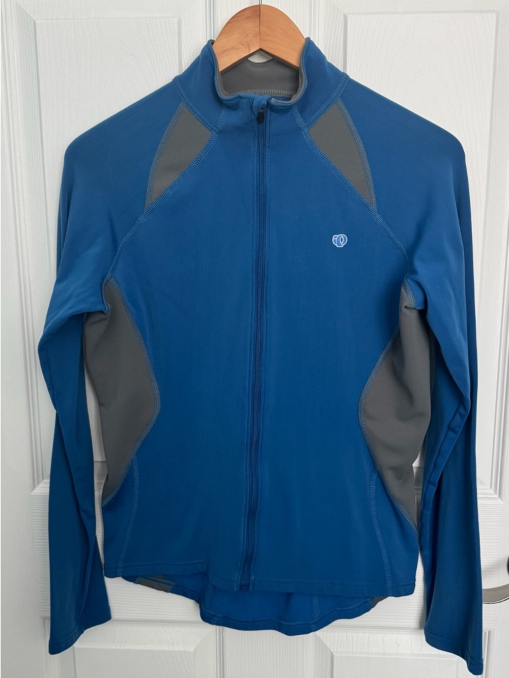 Pearl Izumi Blue and Gray Full-Zip Cycling Jacket